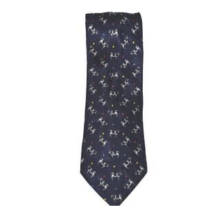 Vaca Lechera Switzerland Holstein Friesan Cow Men's Neck Silk Tie EUC Navy